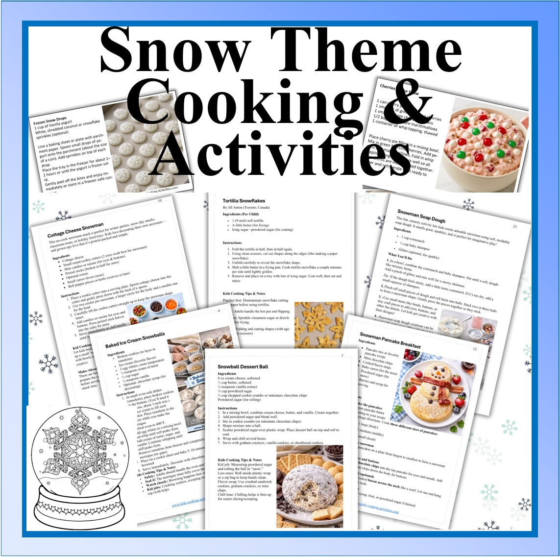 Snow Theme Recipes and Activities – Digital Download