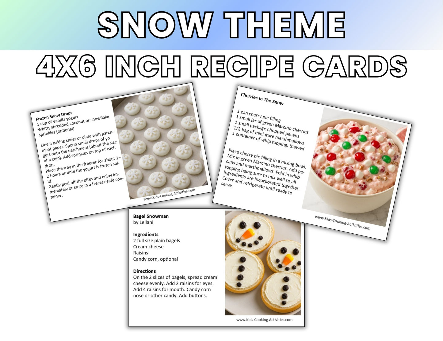 Snow Theme Recipes and Activities – Digital Download