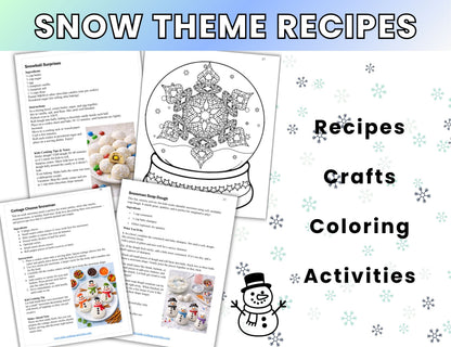 Snow Theme Recipes and Activities – Digital Download
