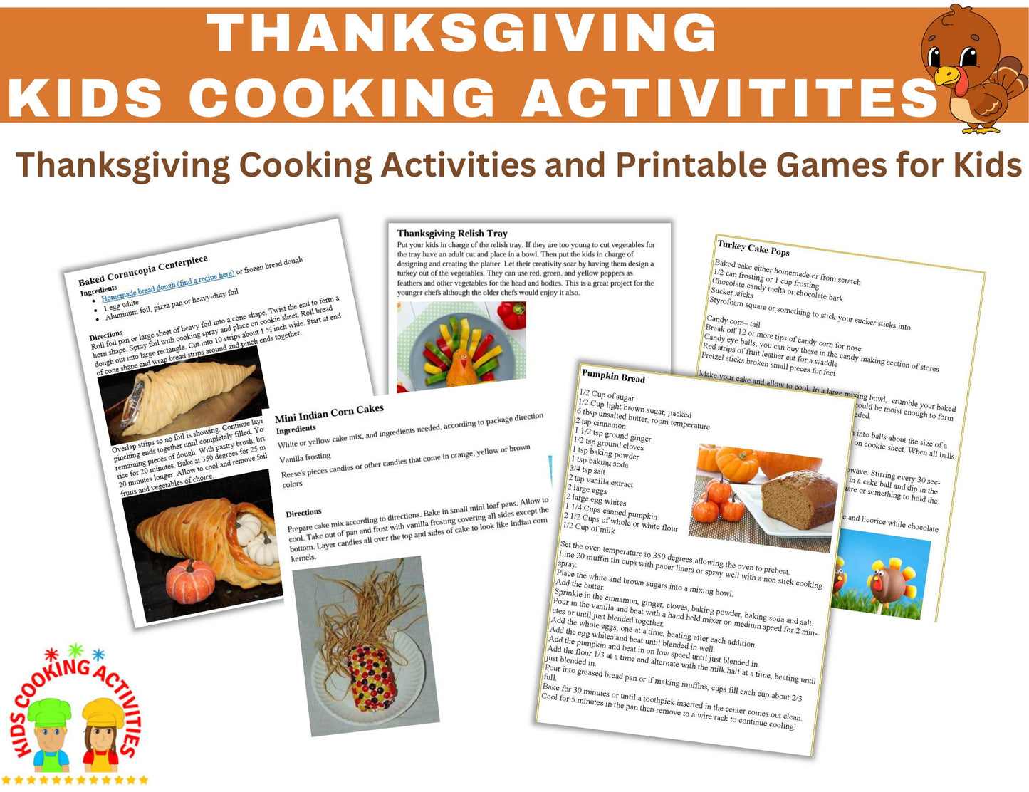 Seasonal Cooking Activities and Ideas 10 Set BUNDLE- Kids Cooking Ideas to Cook All Year Long-Digital Download