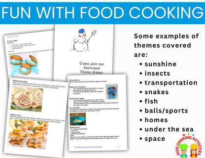 Fun with Food Theme Ideas and Menus- Planning Theme Food, Parties and Cooking Classes-Digital Download