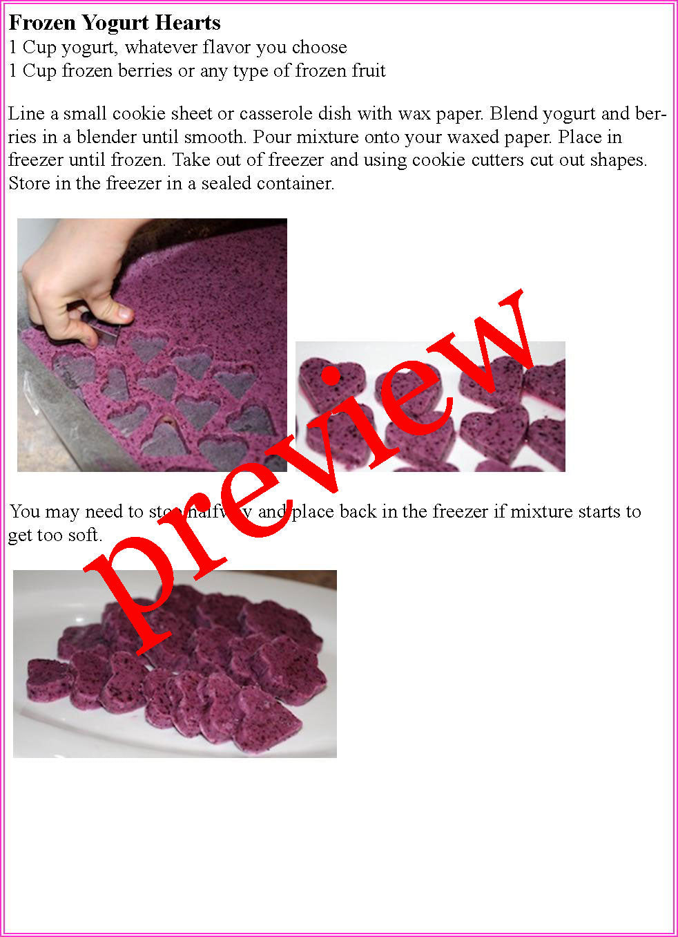 Valentine Cooking Activities-Digital Download