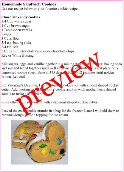 Valentine Cooking Activities-Digital Download