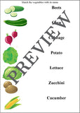 Vegetable Group Worksheets-Digital Download