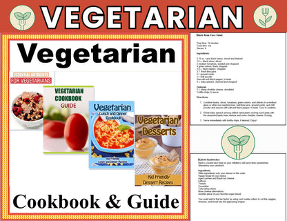Vegetarian Cookbook Guide with 4-Week Meal Plan-Digital Download