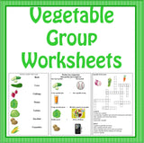 Vegetable Group Worksheets-Digital Download