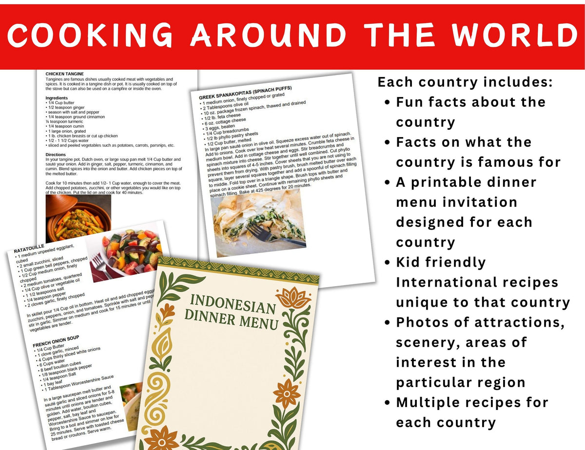 International cooking camp and world studies activities for kids