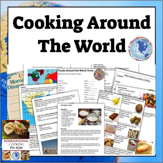 Cooking around the World Studies-International Recipes, Geography & Cultural Activities -Digital Download