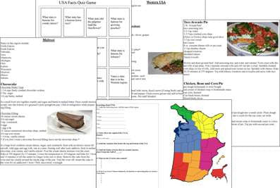 USA Regional Cooking Activities and Geography Camp-Pies Across America Theme -Digital Download