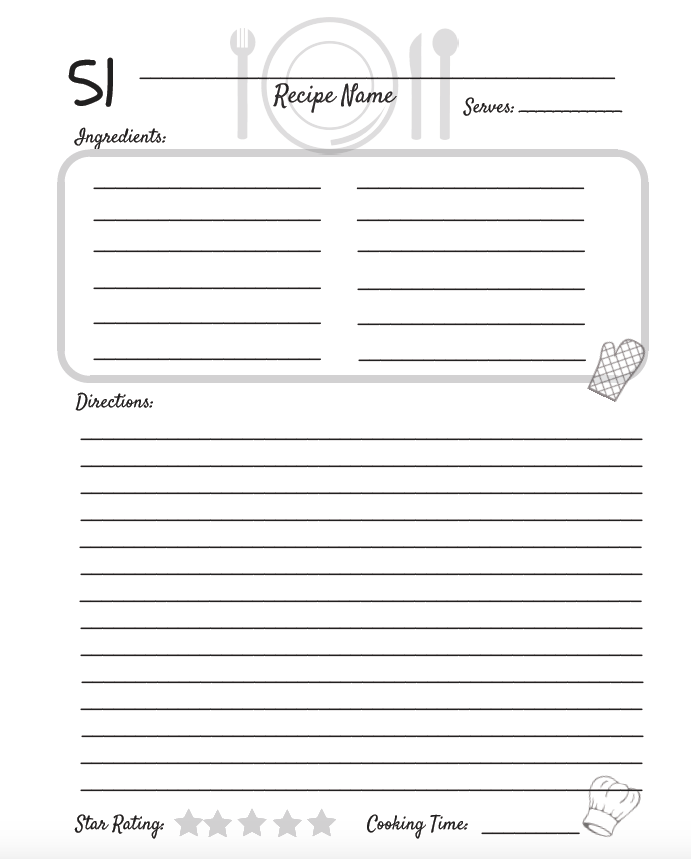 My Family Cookbook: The Blank Cookbook or Recipe Binder for collecting your family recipes- Recipe Journal to Write In 100 Recipes-Digital Download