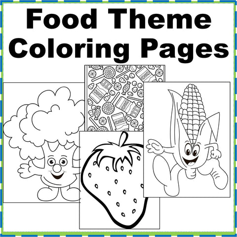 Food Theme Coloring Pages-Digital Download