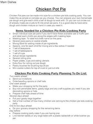 Kids Cooking Parties BUNDLE Set-Digital Download