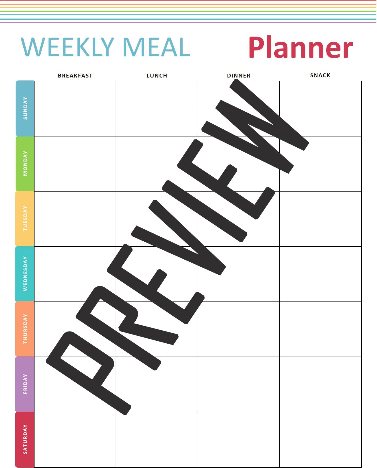 Weekly Menu Planner, Meal Planner Binder Organizer, Printable Weekly Menu Planner with Grocery List, Menu Planning Printables-Digital Download